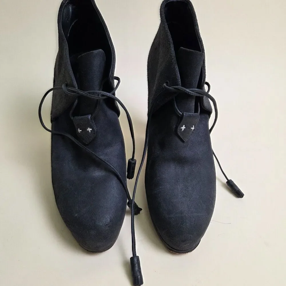 Rag & Bone Suede Lace-Up Ankle Booties Black Size 37